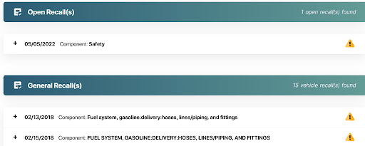 Toyota recall report