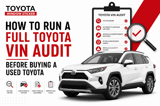 How to Run a Full Toyota VIN Audit Before Buying a Used Toyota