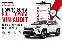 How to Run a Full Toyota VIN Audit Before Buying a Used Toyota